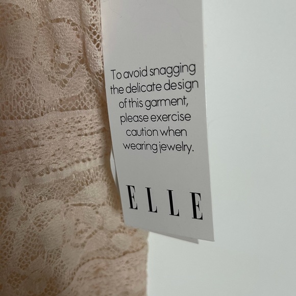 Elle peach nude lace ruffle tee shirt XL - Picture 2 of 6
